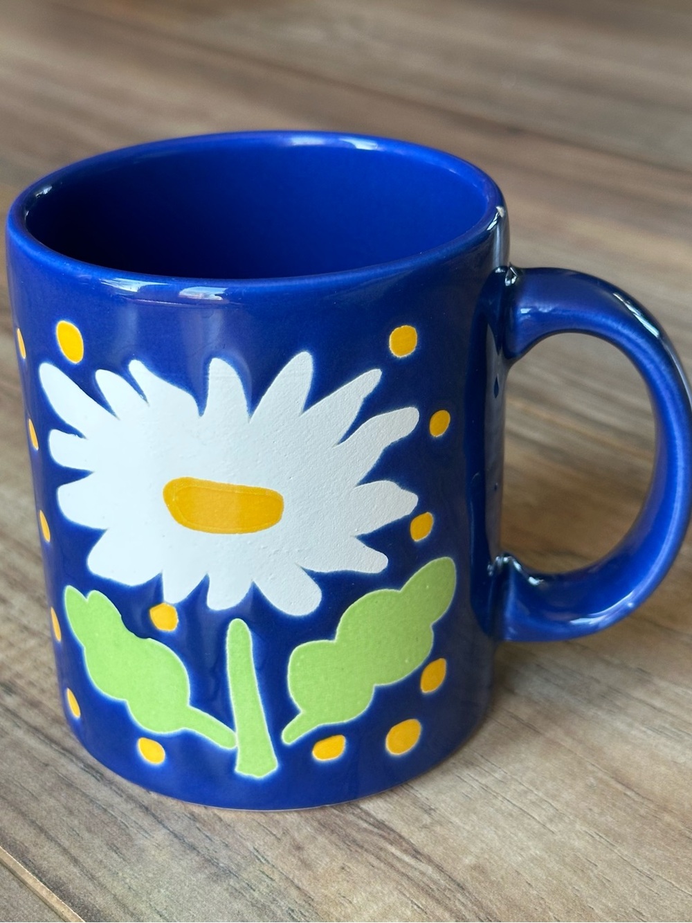 Vintage Waechtersbach Daisy Mug Blue Coffee Cup Flower Spain Rare Hard To Find